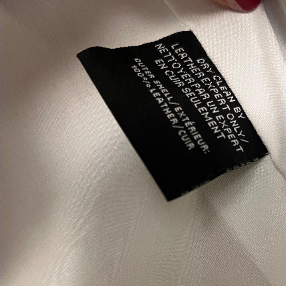 Lamarque White Leather Jacket Medium - image 6